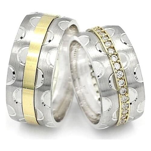 Couple Wedding Ring Sterling Silver 925 Woman And Man Luxury Jewelry Bands Engagement Anniversary Anatolian Civilization Models
