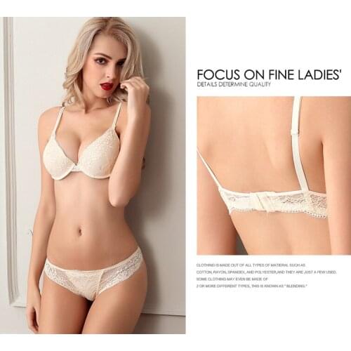 Push-up Bra Set Charming Emderoidery Bras Underwire Brassiere Padded Underwear Perfect womans Lingerie Comfortable Bralette