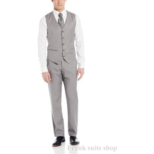 Handsome Slim Fit Gray Business Mens Vest Groomsman Vest Formal Occasion Vest Wedding/Prom/Dinner Waistcoat Casual Vest