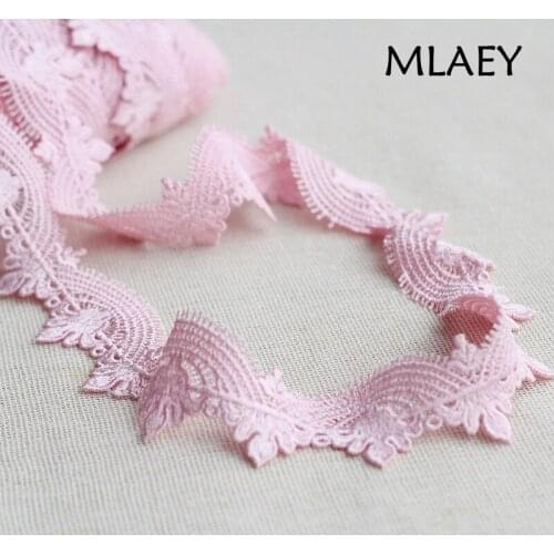 MLAEY 2y/lot Pink Venise Lace Trim, Lace Fabric , Appliques Lace Ribbon , Alter Couture Supplies Vintage Style