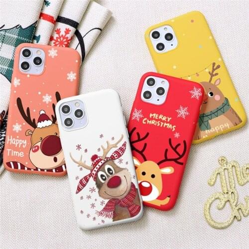 Marry Christmas Cute Phone Case For iPhone 11Pro 11 Pro Max X XR 12 Mini XS Max TPU Cover For iPhone 8 7 6 6s Plus SE 2020 Case