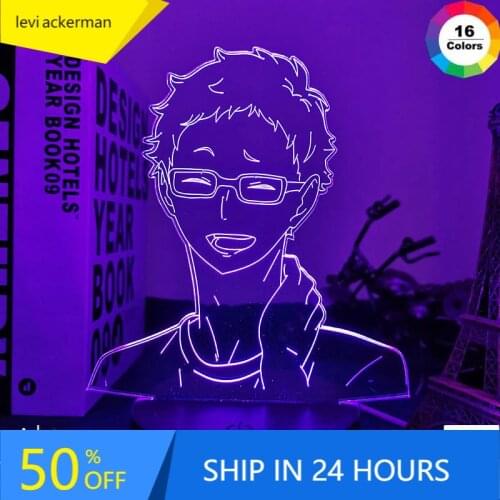 Anime Night Light Haikyuu Kei Tsukishima for Bedroom Decor Nightlight Kids Child Birthday Gift Manga 3d Lamp Haikyu Tsukishima