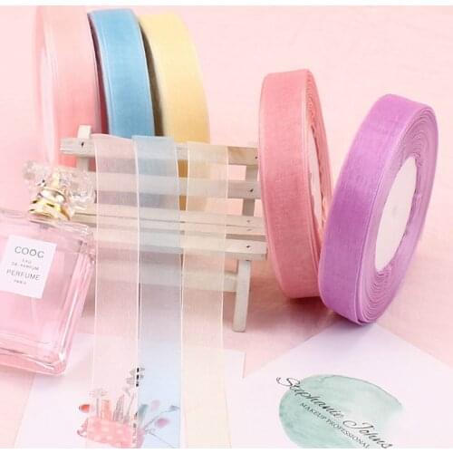 New 12/15/20/25/40mm 45Meters/Roll Organza Ribbon For Bow Wedding Christmas Decoration Handmade DIY Wrapping Crafts lace fabric