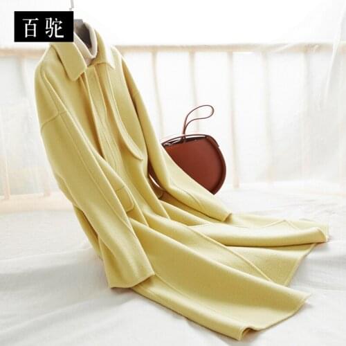 Autumn Winter Coat Women Manteau Femme Hiver 2020 Korean Long Wool Coat Female Elegant Ladies Woolen Jacket Blend Coats 18840