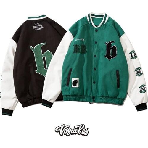 Couple cardigan high quality baseball uniform street retro autumn men and women high street embroidery loose jacket jacket