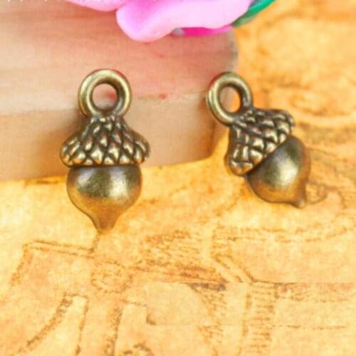 100pcs 13*8MM alloy Echinacea Charm Pendants 3D Acorn Ancient Bronze pinecone pendant jewelry Making accessories DIY
