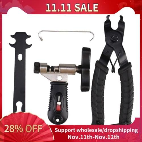 Bicycle Chain Breaker Splitter Bike Hand Repair Removal Tool Pin Service Tool W/h Link Hook & Spare Breaker Splitter Cutter Brea
