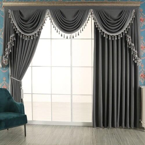 Nordic Modern Luxury Curtain Pure Color Monica High Sense of High Shading Curtains for Living Room Bedroom Finished Curtains