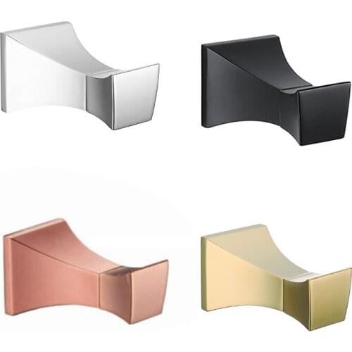 Rose Gold SUS 304 Towel Hook Square Robe Hook Stainless Steel Chrome Black Wall Hanger for Towel Bathroom Robe Free Shipping
