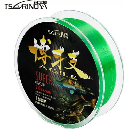 TSURINOYA AGILE 150m 1.0/1.5/2.0/3.0# Nylon Fishing Line Monofilament High Sensitivity Fishing Wire Pescaria Linha De Pesca