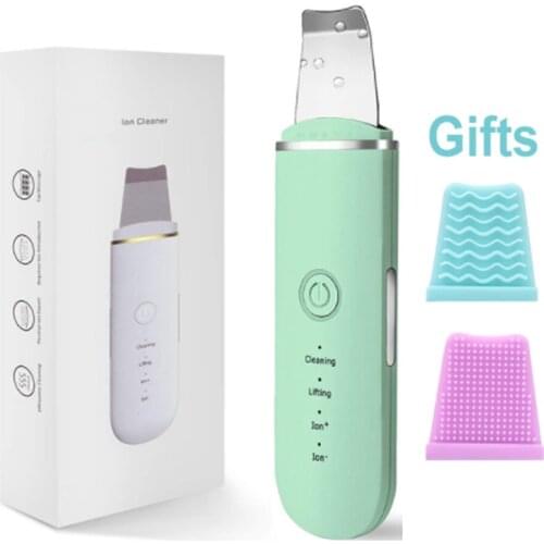 Ultrasonic Skin Scrubber Vibration Face Spatula Blackhead Remover Facial Scrubber Shovel Clean Peeling Facial LiftingUSBcharging