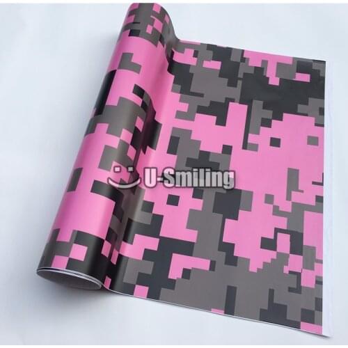 Pink Digital Camouflage Car Vinyl Wrap Film Roll Car Sticker Foil Sticker Sheet Bubble Free Bike Console Computer Laptop Skin