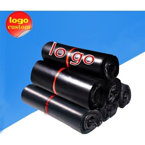 Bright Black Matte Poly Mailer Express Bag Plastic Shipping Self Adhesive Delivery Packing Post Courier Clothing Bag Custom Logo