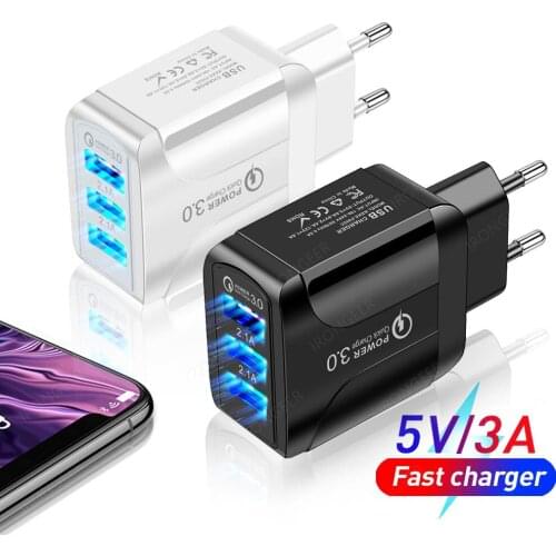 USB Charger Quick Charge QC3.0 Fast Charging Mobile Phone Charger USB Smart Tablet Universal Charger for iPhone Samsung Xiaomi