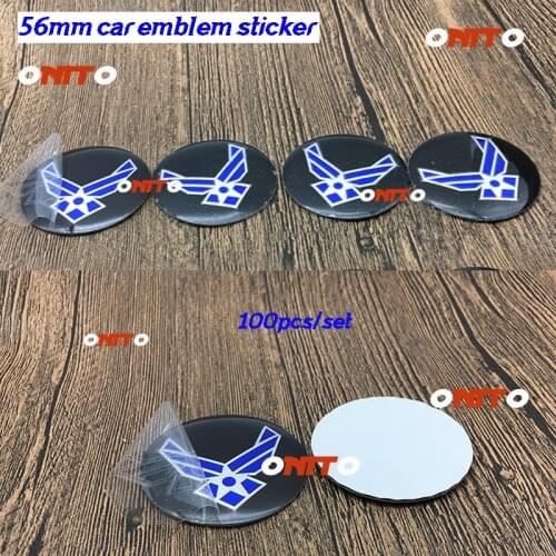 Dust-proof Wheel Emblem Sticker Decal Label 100X 2.2" 56mm U.S. Air force logo for Passat B6 B7 CC Golf Jetta Free Shipping