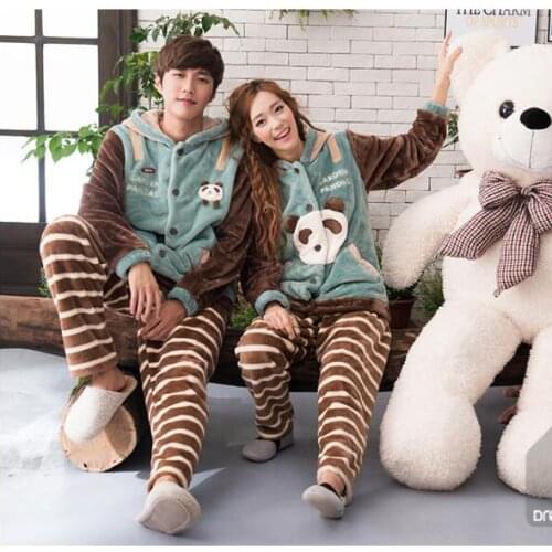 Winter Man&Woman House coat Panda pajamas Sleepwear Thick Hoodie