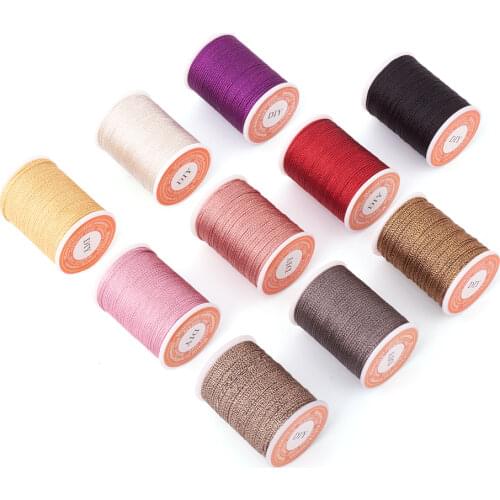 10Roll Polyester Braided Cord 1mm with Metallic Cords For Bracelet Necklace DIY jewelry making Accessories,about 7.65 yards/roll