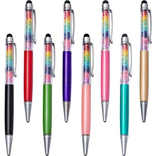 100PCS/Lot 2 in 1 Stylus Drawing Tablet Pens Promotion Ballpoint Capacitive Screen Touch Pen School Office Writing Stationery