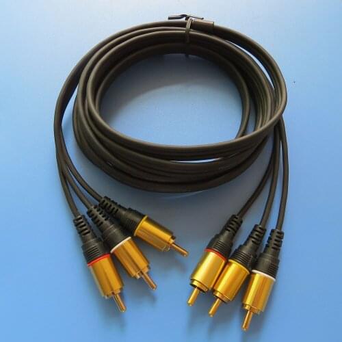 2meter 6ft 3RCA to 3RCA audio cable gold plated