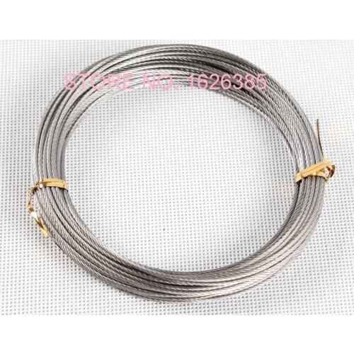 2pcs, 8M, 10M, 12M, 1.5MM 7X7, 304 Stainless steel wire rope fishing cable clothesline traction wire clamp