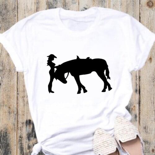 2021 Summer Women T-shirt Horse graphic Print T Shirt Ladies Short Sleeve O Neck Casual aesthetic tshirt tee tops females tee