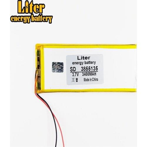 3.7V 3400mAh 3855135 Lithium Polymer Li-Po li ion Rechargeable Battery cells For Mp3 MP4 MP5 GPS PSP mobile bluetooth