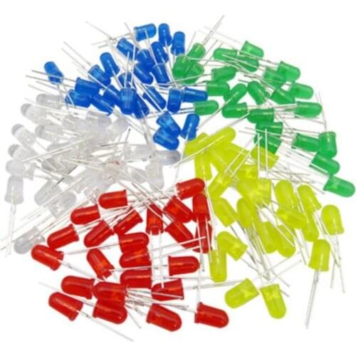 300pcs LED diode f10 10mm Light round 5 colors Red Yellow White Green Blue available