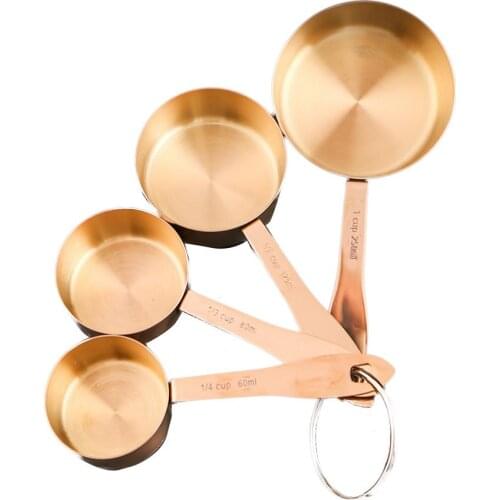 4 Pcs/Set Stainless Steel Measuring Cup Kitchen Measuring Tools Sets For Baking Sugar Coffee Graduated Spoons Kitchen Tools