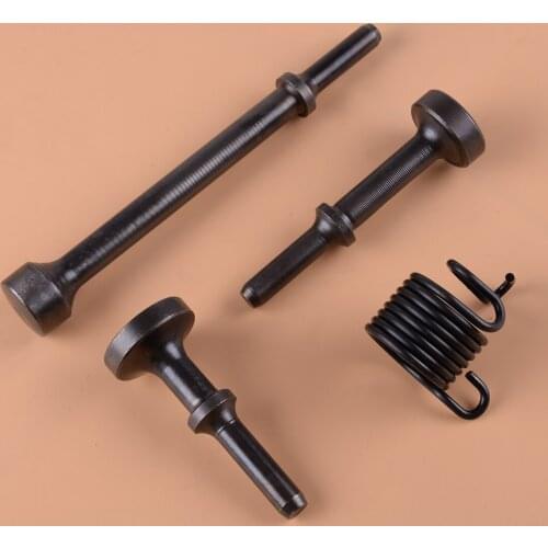 4pcs Alloy Steel Smoothing Pneumatic Hammer Bits Air Chisel Bits Impact Rivet Long Flat Oval Head Set With Spring Replacement