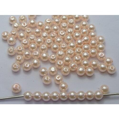 500 Pcs 6mm Plastic Faux Pearl Round Beads Salmon Pink Imitation Pearl