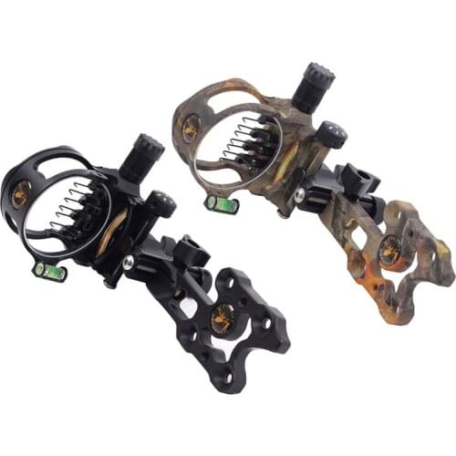 7 Pin Compound Bow Sight 19cm CNC Aluminium 0.019 Optical Fiber Bow Sight Hunting Shooting