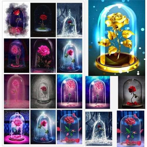 Diy diamond embroidery flower diamond painting full flower diy diamond painting cross stitch diamond mosaic rhinestone picture