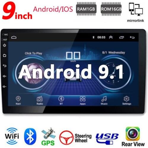 7200 Android 9.1 9inch Car Stereo 2 Din FM GPS Navigation Mirror Link Radio Player WIFI Bluetooth Aux Input Autoradio MP5 Player