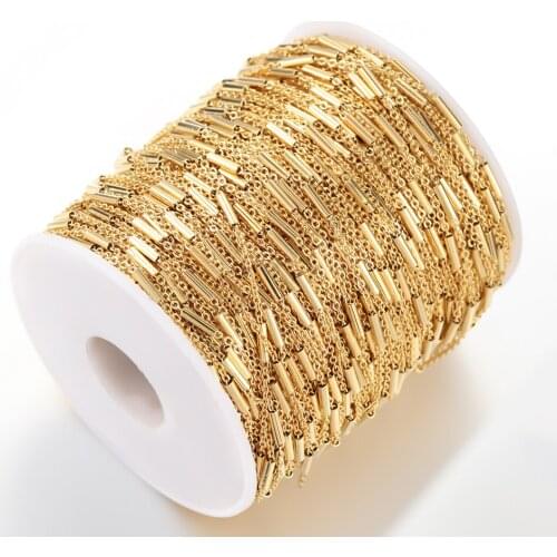 2 Meters Stainless Steel Beaded Cross Pore Chains DIY Necklace Bracelet Anklet Jewelry Gift Making Accessories Findings Bulk