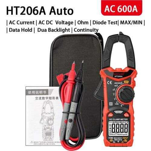 MAYILON Digital Multimeter Clamp Meter AC/DC Voltage AC Current Resistance Diode Tester Continuity Multimeter Voltmeter Ammeter