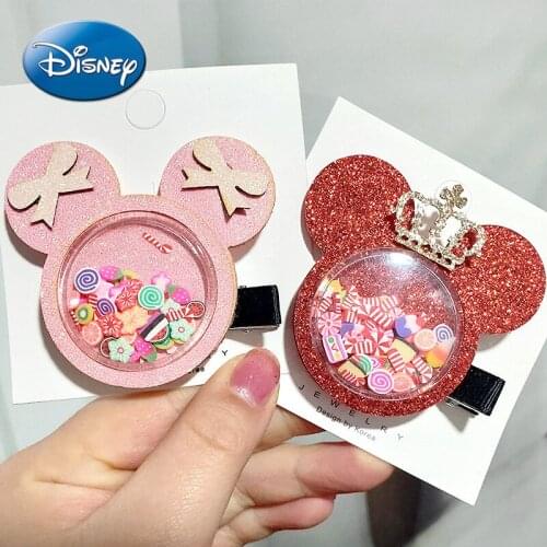 Disney Cartoon Mickey Mouse Childrens Hair Accessories Bow Hairpin Side Clip Girl Clip Head Accessories