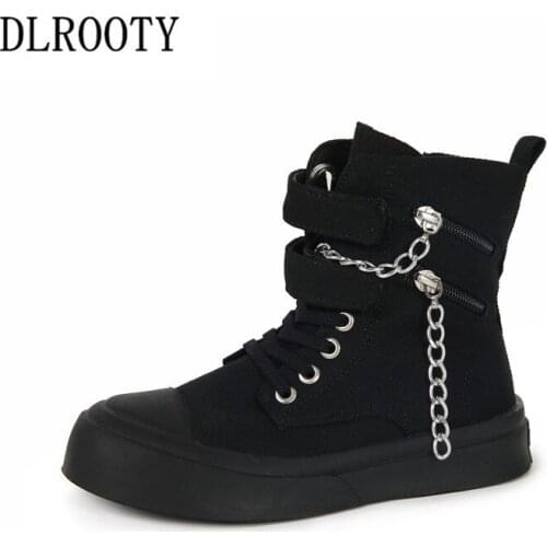 Children Martin Boots Canvas Breathable Shoes Boy Girl Autumn Spring Flat Baby Kid Outdoor Fashion Ankle Non-slip Zip Sneakers