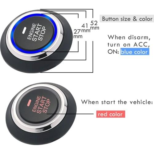 EASYGUARD Replacement push start stop button for ec002 series P2 style, blue,red