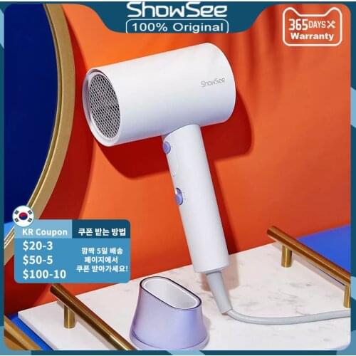 Xiaomi Youpin ShowSee Folding Hair Dryers A4-W for Air 1800W Professional Electric Bush Hair Dryer in Home Appliance Diffuser