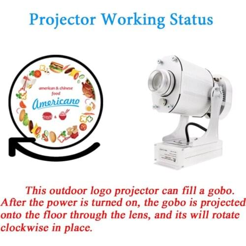 Gobo Projector Advertising 80W Rotary Image Rustproof 10000lm Custom Logo Light Company Store Advertisement Indoor Outdoor Hot