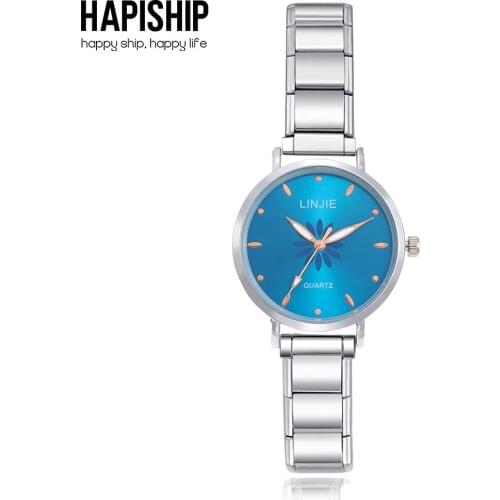 Hapiship 2021 Fashion Men Women Colour Flower Watch Stainless Steel Bracelet Bangle For Party Friend Wife Birthday Jewelry G025