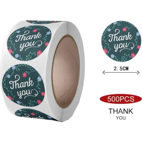 Beautiful Garland Design Thank You Stickers 1Inch/500pcs Diary Scrapbooking Stickers Festival Birthday Party Gifts Decor Labels
