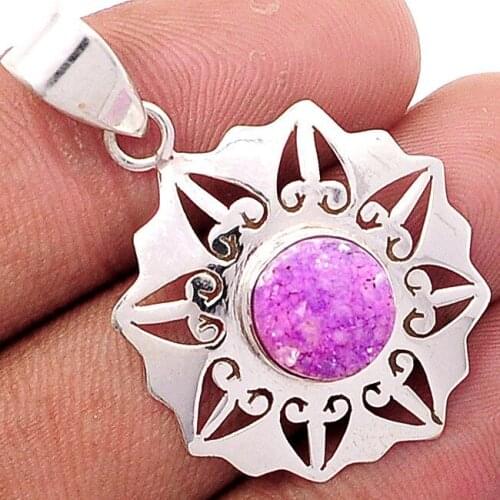 Genuine AGATE DRUZY PENDANT 100% 925 sterling silver, 41.1mm, XAP4000