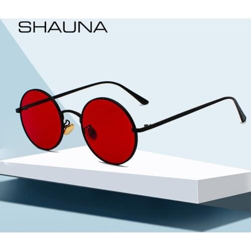 SHAUNA Super Round Women Sunglasses Brand Designer Fashion Men Dark Green Lens Shades UV400