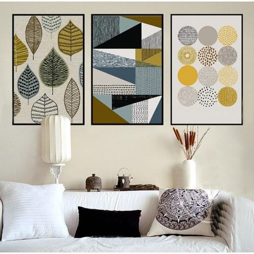 Wall Art Canvas Print Color Block Geometric Abstract Poster Painting Decorative Picture Modern Nordic Style Living Room Decor