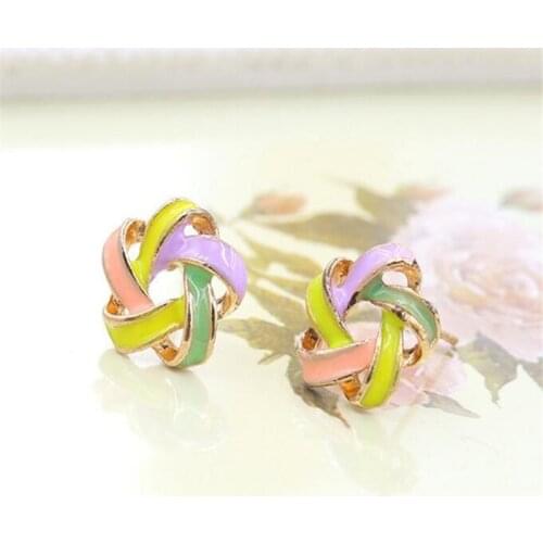 2019 new Exquisite Gifts Women And Girls 1 Pair High Quality Unique Graceful Fashion small colors Flower Earring