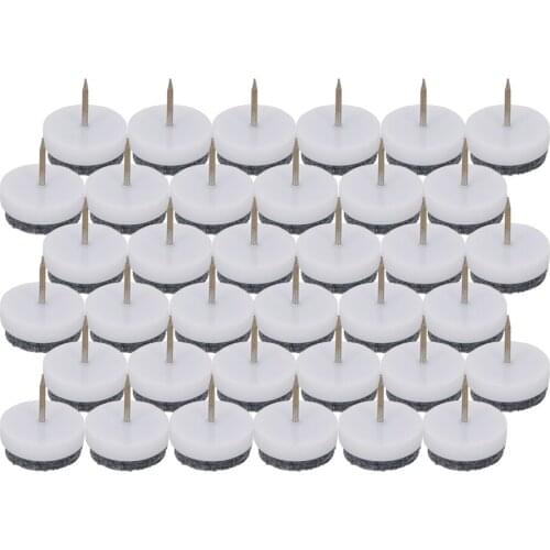 MroMax New Felt Foot Nails CB-14 Plastic+Metal White/Brown/Black 24mm Felt Nails Total Height 24mm Cap Height 9mm 16/26/36/46pcs