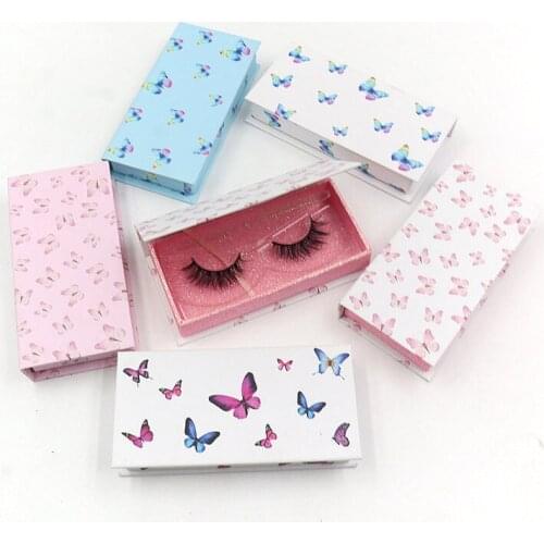 NEW 20/50/100 pcs Eyelash Packaging Box Wholesale Lashes Boxes Empty Lash Package Cases Pure Color Butterfly 25mm Mink Lash