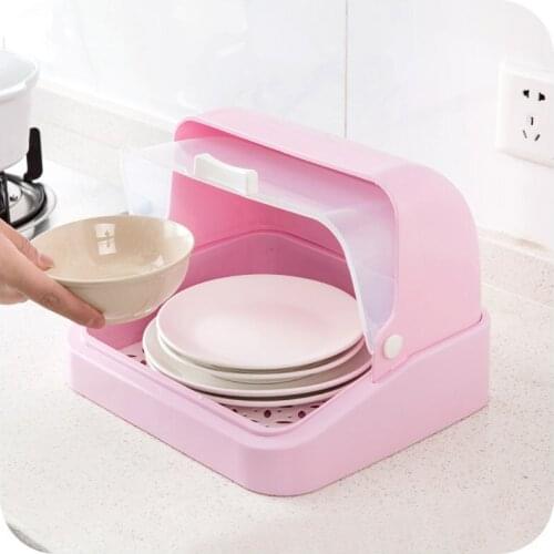 WORID kitchen shelves with transparent cover storage shelves glass bowel storage box X-7005