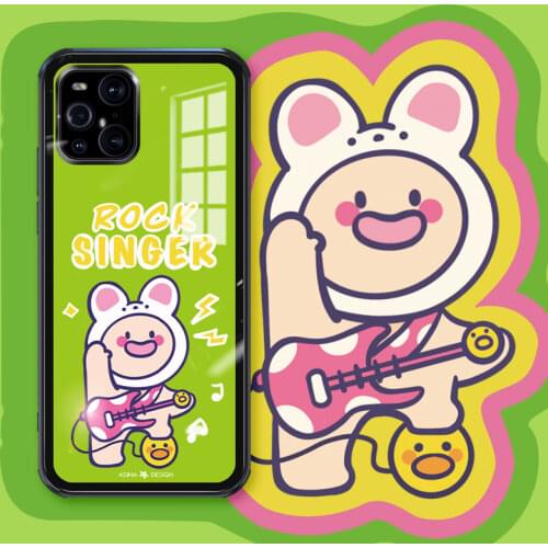 ASINA Transparent Tempered Glass Case For OPPO Find X3 Shockproof Cute Cartoon Couple Cover Bumper For OPPO Find X3 Pro Princess